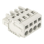Gniazdo 1-przewodowe, CAGE CLAMP®, 2,5 mm2, raster 5 mm, 4-biegunowe 100% ochrona przed błędnym połączeniem, 2,50 mm2, jasnoszary