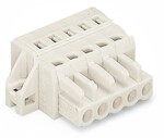 Gniazdo 1-przewodowe, CAGE CLAMP®, 2,5 mm2, raster 5 mm, 4-biegunowe 100% ochrona przed błędnym połączeniem, kołnierz mocujący, 2,50 mm2, jasnoszary