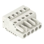 Gniazdo 1-przewodowe, CAGE CLAMP®, 2,5 mm2, raster 5 mm, 5-biegunowe 100% ochrona przed błędnym połączeniem, 2,50 mm2, jasnoszary