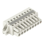 Gniazdo 1-przewodowe, CAGE CLAMP®, 2,5 mm2, raster 5 mm, 9-biegunowe 100% ochrona przed błędnym połączeniem, kołnierz mocujący, 2,50 mm2, jasnoszary