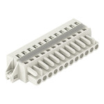 Gniazdo 1-przewodowe, CAGE CLAMP®, 2,5 mm2, raster 5 mm, 12-biegunowe 100% ochrona przed błędnym połączeniem, kołnierz mocujący, 2,50 mm2, jasnoszary