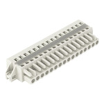 Gniazdo 1-przewodowe, CAGE CLAMP®, 2,5 mm2, raster 5 mm, 16-biegunowe 100% ochrona przed błędnym połączeniem, kołnierz mocujący, 2,50 mm2, jasnoszary