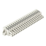 Gniazdo 1-przewodowe, CAGE CLAMP®, 2,5 mm2, raster 5 mm, 20-biegunowe 100% ochrona przed błędnym połączeniem, kołnierz mocujący, 2,50 mm2, jasnoszary