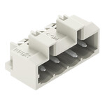 Wtyk THT, pin lutowniczy 1,0 x 1,0 mm, konstrukcja kątowa, 100% ochrona przed błędnym połączeniem, wyprzedzający styk PE, raster 5 mm, 4-biegunowe jasnoszary