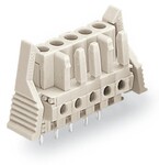 Gniazdo THT, konstrukcja prosta, raster 5 mm, 9-biegunowe 100% ochrona przed błędnym połączeniem, zaczep ryglujący, pin lutowniczy 0,6 x 1,0 mm, jasnoszary