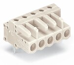 Gniazdo THT, konstrukcja kątowa, raster 5 mm, 9-biegunowe 100% ochrona przed błędnym połączeniem, pin lutowniczy 0,6 x 1,0 mm, jasnoszary