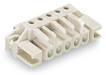 Gniazdo THT, konstrukcja kątowa, raster 5 mm, 12-biegunowe 100% ochrona przed błędnym połączeniem, dystansowy uchwyt montażowy, pin lutowniczy 0,6 x 1,0 mm, jasnoszary