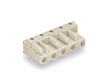 Gniazdo THT, konstrukcja kątowa, raster 7,5 mm, 5-biegunowe 100% ochrona przed błędnym połączeniem, pin lutowniczy 0,6 x 1,0 mm, jasnoszary