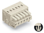 Gniazdo 1-przewodowe, CAGE CLAMP®, 1,5 mm2, raster 3,5 mm, 6-biegunowe 100% ochrona przed błędnym połączeniem, stopki zatrzaskowe, 1,50 mm2, jasnoszary