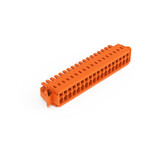 Gniazdo 1-przewodowe, CAGE CLAMP®, 1,5 mm2, raster 3,81 mm, 18-biegunowe 100% ochrona przed błędnym połączeniem, boczne zaczepy ryglujące, 1,50 mm2, pomarańczowy