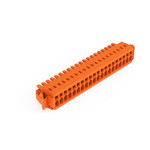 Gniazdo 1-przewodowe, CAGE CLAMP®, 1,5 mm2, raster 3,81 mm, 20-biegunowe 100% ochrona przed błędnym połączeniem, boczne zaczepy ryglujące, 1,50 mm2, pomarańczowy