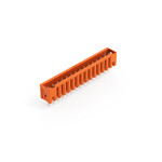 Wtyk THT, pin lutowniczy 1,0 x 1,0 mm, konstrukcja prosta, 100% ochrona przed błędnym połączeniem, raster 3,81 mm, 15-biegunowe pomarańczowy