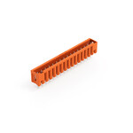 Wtyk THT, pin lutowniczy 1,0 x 1,0 mm, konstrukcja prosta, 100% ochrona przed błędnym połączeniem, raster 3,81 mm, 16-biegunowe pomarańczowy