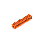 Wtyk THT, pin lutowniczy 1,0 x 1,0 mm, konstrukcja kątowa, 100% ochrona przed błędnym połączeniem, raster 3,81 mm, 14-biegunowe pomarańczowy