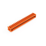 Wtyk THT, pin lutowniczy 1,0 x 1,0 mm, konstrukcja kątowa, 100% ochrona przed błędnym połączeniem, raster 3,81 mm, 20-biegunowe pomarańczowy