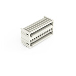 Wtyk THT 2-piętrowy, pin lutowniczy 1,0 x 1,0 mm, konstrukcja kątowa, 100% ochrona przed błędnym połączeniem, raster 3,5 mm, 24-biegunowe jasnoszary