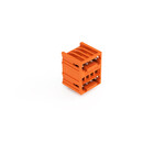 Wtyk THT 2-piętrowy, pin lutowniczy 1,0 x 1,0 mm, konstrukcja kątowa, 100% ochrona przed błędnym połączeniem, raster 3,81 mm, 8-biegunowe pomarańczowy