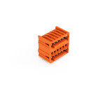 Wtyk THT 2-piętrowy, pin lutowniczy 1,0 x 1,0 mm, konstrukcja kątowa, 100% ochrona przed błędnym połączeniem, raster 3,81 mm, 12-biegunowe pomarańczowy