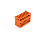 Wtyk THT 2-piętrowy, pin lutowniczy 1,0 x 1,0 mm, konstrukcja kątowa, 100% ochrona przed błędnym połączeniem, raster 3,81 mm, 16-biegunowe pomarańczowy