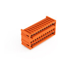 Wtyk THT 2-piętrowy, pin lutowniczy 1,0 x 1,0 mm, konstrukcja kątowa, 100% ochrona przed błędnym połączeniem, raster 3,81 mm, 24-biegunowe pomarańczowy
