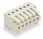 Gniazdo THT, konstrukcja kątowa, raster 3,5 mm, 8-biegunowe 100% ochrona przed błędnym połączeniem, pin lutowniczy 0,9 x 0,9 mm, jasnoszary