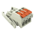 Gniazdo 1-przewodowe, dźwignia, Push-in CAGE CLAMP®, 10 mm2, raster 7,62 mm, 3-biegunowe 100% ochrona przed błędnym połączeniem, boczne zaczepy ryglujące, 10,00 mm2, jasnoszary