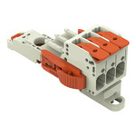 Gniazdo 1-przewodowe, dźwignia, Push-in CAGE CLAMP®, 10 mm2, raster 7,62 mm, 3-biegunowe 100% ochrona przed błędnym połączeniem, boczne zaczepy ryglujące, TS 35/montaż na płycie, 10,00 mm2, jasnoszary