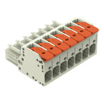 Gniazdo 1-przewodowe, dźwignia, Push-in CAGE CLAMP®, 10 mm2, raster 7,62 mm, 7-biegunowe 100% ochrona przed błędnym połączeniem, środkowy zaczep ryglujący, 10,00 mm2, jasnoszary