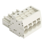 Gniazdo 1-przewodowe, Push-in CAGE CLAMP®, 10 mm2, raster 7,62 mm, 4-biegunowe 100% ochrona przed błędnym połączeniem, 10,00 mm2, jasnoszary