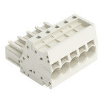 Gniazdo 1-przewodowe, Push-in CAGE CLAMP®, 10 mm2, raster 7,62 mm, 5-biegunowe 100% ochrona przed błędnym połączeniem, 10,00 mm2, jasnoszary
