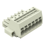 Gniazdo 1-przewodowe, Push-in CAGE CLAMP®, 10 mm2, raster 7,62 mm, 6-biegunowe 100% ochrona przed błędnym połączeniem, śrubowy uchwyt montażowy, 10,00 mm2, jasnoszary