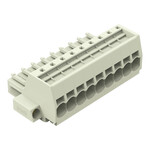 Gniazdo 1-przewodowe, Push-in CAGE CLAMP®, 10 mm2, raster 7,62 mm, 9-biegunowe 100% ochrona przed błędnym połączeniem, śrubowy uchwyt montażowy, 10,00 mm2, jasnoszary