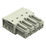 Gniazdo THT, konstrukcja kątowa, raster 7,62 mm, 4-biegunowe 100% ochrona przed błędnym połączeniem, pin lutowniczy 1,0 x 1,2 mm, jasnoszary