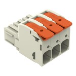 Gniazdo 1-przewodowe, dźwignia, Push-in CAGE CLAMP®, 16 mm2, raster 10,16 mm, 3-biegunowe 100% ochrona przed błędnym połączeniem, zestyki posrebrzane, 16,00 mm2, jasnoszary