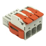Gniazdo 1-przewodowe, dźwignia, Push-in CAGE CLAMP®, 16 mm2, raster 10,16 mm, 3-biegunowe 100% ochrona przed błędnym połączeniem, boczne zaczepy ryglujące, zestyki posrebrzane, 16,00 mm2, jasnoszary