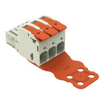 Gniazdo 1-przewodowe, dźwignia, Push-in CAGE CLAMP®, 16 mm2, raster 10,16 mm, 3-biegunowe 100% ochrona przed błędnym połączeniem, środkowy zaczep ryglujący, płytka odciążająca przewody, zestyki posrebrzane, 16,00 mm2, jasnoszary
