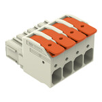 Gniazdo 1-przewodowe, dźwignia, Push-in CAGE CLAMP®, 16 mm2, raster 10,16 mm, 4-biegunowe 100% ochrona przed błędnym połączeniem, zestyki posrebrzane, 16,00 mm2, jasnoszary