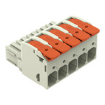 Gniazdo 1-przewodowe, dźwignia, Push-in CAGE CLAMP®, 16 mm2, raster 10,16 mm, 5-biegunowe 100% ochrona przed błędnym połączeniem, zestyki posrebrzane, 16,00 mm2, jasnoszary