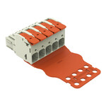 Gniazdo 1-przewodowe, dźwignia, Push-in CAGE CLAMP®, 16 mm2, raster 10,16 mm, 5-biegunowe 100% ochrona przed błędnym połączeniem, środkowy zaczep ryglujący, płytka odciążająca przewody, zestyki posrebrzane, 16,00 mm2, jasnoszary