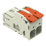 Wtyk 1-przewodowy, dźwignia, Push-in CAGE CLAMP®, 16 mm2, raster 10,16 mm, 2-biegunowe 100% ochrona przed błędnym połączeniem, zestyki posrebrzane, 16,00 mm2, jasnoszary