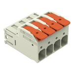 Wtyk 1-przewodowy, dźwignia, Push-in CAGE CLAMP®, 16 mm2, raster 10,16 mm, 4-biegunowe 100% ochrona przed błędnym połączeniem, zestyki posrebrzane, 16,00 mm2, jasnoszary
