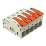 Wtyk 1-przewodowy, dźwignia, Push-in CAGE CLAMP®, 16 mm2, raster 10,16 mm, 5-biegunowe 100% ochrona przed błędnym połączeniem, zestyki posrebrzane, 16,00 mm2, jasnoszary