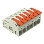 Wtyk 1-przewodowy, dźwignia, Push-in CAGE CLAMP®, 16 mm2, raster 10,16 mm, 6-biegunowe 100% ochrona przed błędnym połączeniem, zestyki posrebrzane, 16,00 mm2, jasnoszary