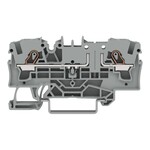 Złączka bazowa 2-przewodowa, z otworem pomiarowym, na szynę TS 35 x 15 i 35 x 7,5, 4 mm2, Push-in CAGE CLAMP®, 4,00 mm2, szary