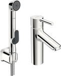 Bateria umywalkowa z rączką bidetta HANSAVANTIS XL, zasięg: 114 mm, dźwignia z drążkiem, kolor: chrom