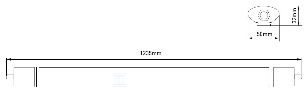 Oprawa hermetyk LED PCB - DUSTY 36W NW - GXWP405