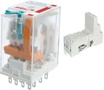 Przekaźnik elektromagnetyczny, przemysłowy R4N-2014-23-1012-WT + Gniazdo wtykowe GZM4-SZARE do Przekaźnika R4 szare
