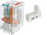 Przekaźnik elektromagnetyczny, przemysłowy R4N-2014-23-1012-WTL + Gniazdo wtykowe GZM4-SZARE do Przekaźnika R4 szare
