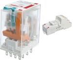 Przekaźnik elektromagnetyczny, przemysłowy R4N-2014-23-1012-WTL + Gniazdo zaciskowe GZP4 PUSH-IN do R2N, R4N