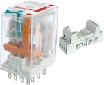 Przekaźnik elektromagnetyczny, przemysłowy R4N-2014-23-1012-WTL + Gniazdo wtykowe GZT4-SZARE do Przekaźnika R4 szare